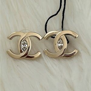 Chanel CC Oversized Stud Earrings